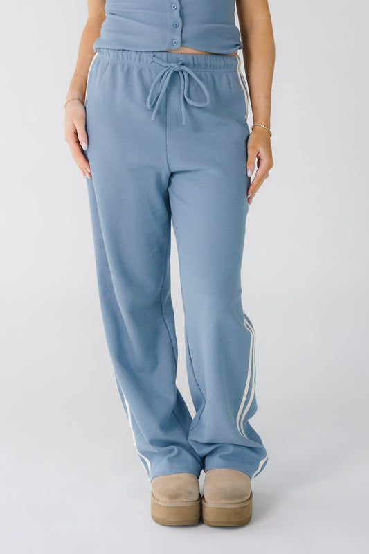 Waffle Stripe Pant Women's Lounge Bottom Mod Ref Lt Blue S 