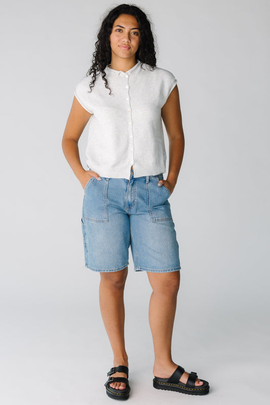 Carpenter Jort WOMEN'S SHORTS Just Panmaco Inc. Medium Denim XS 
