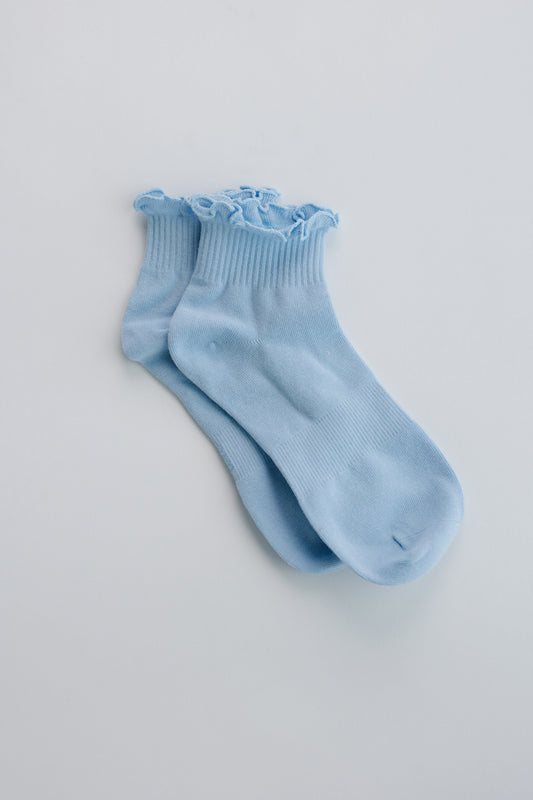 Cove Ruffle Quarter Socks WOMEN'S SOCKS Cove Accessories Lt Blue OS 