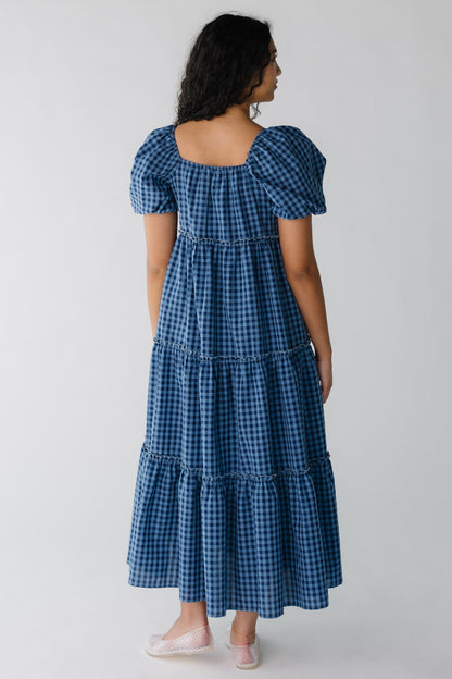 Brass & Roe Charity Tiered Midi Dress - Gingham WOMEN'S DRESS brass & roe 