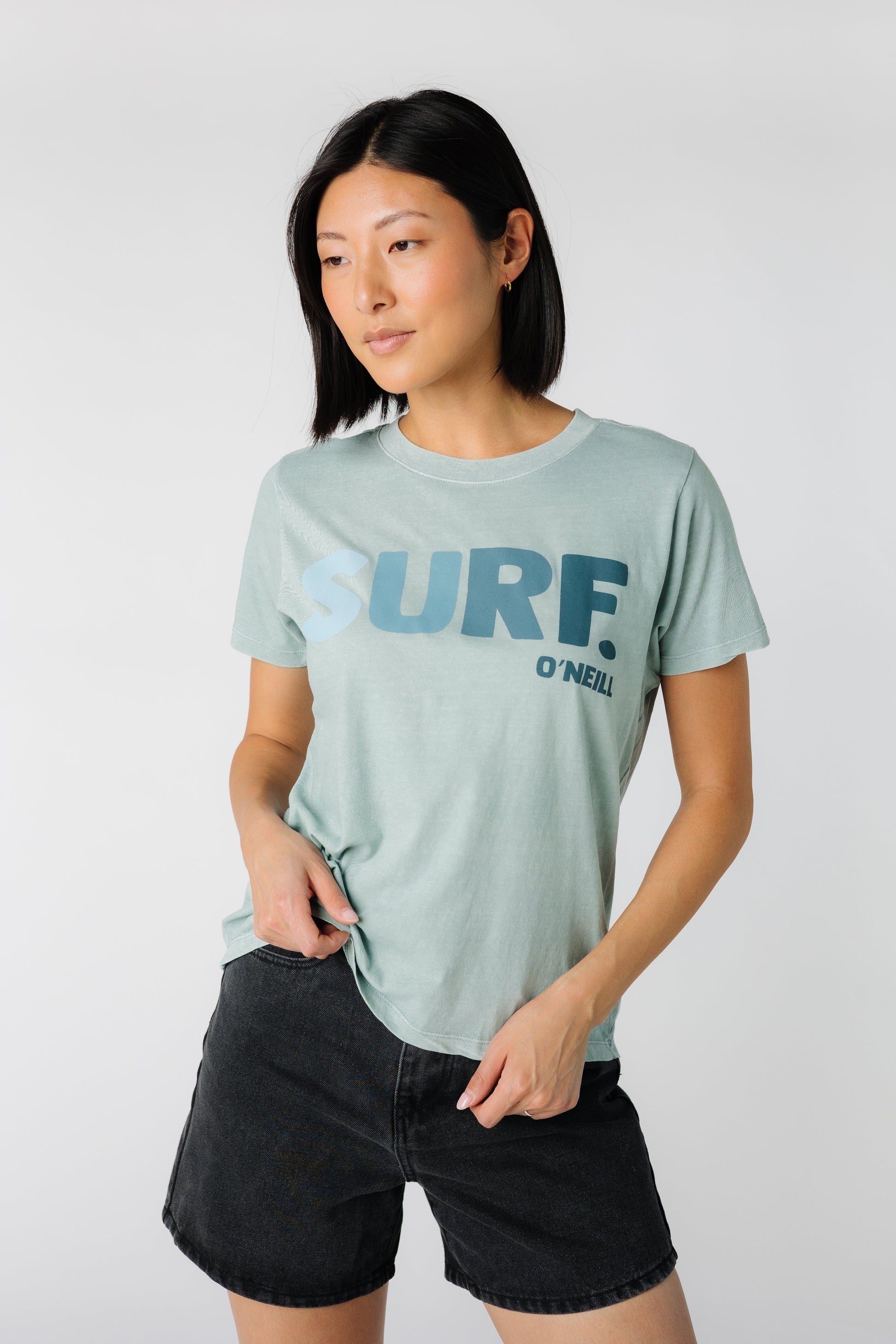 O'Neill Surf It graphic tee in light teal  SU4418021