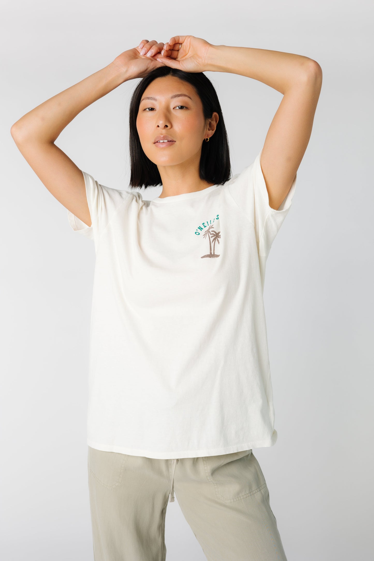 White graphic tee by O'Neill with short sleeves SU4418025