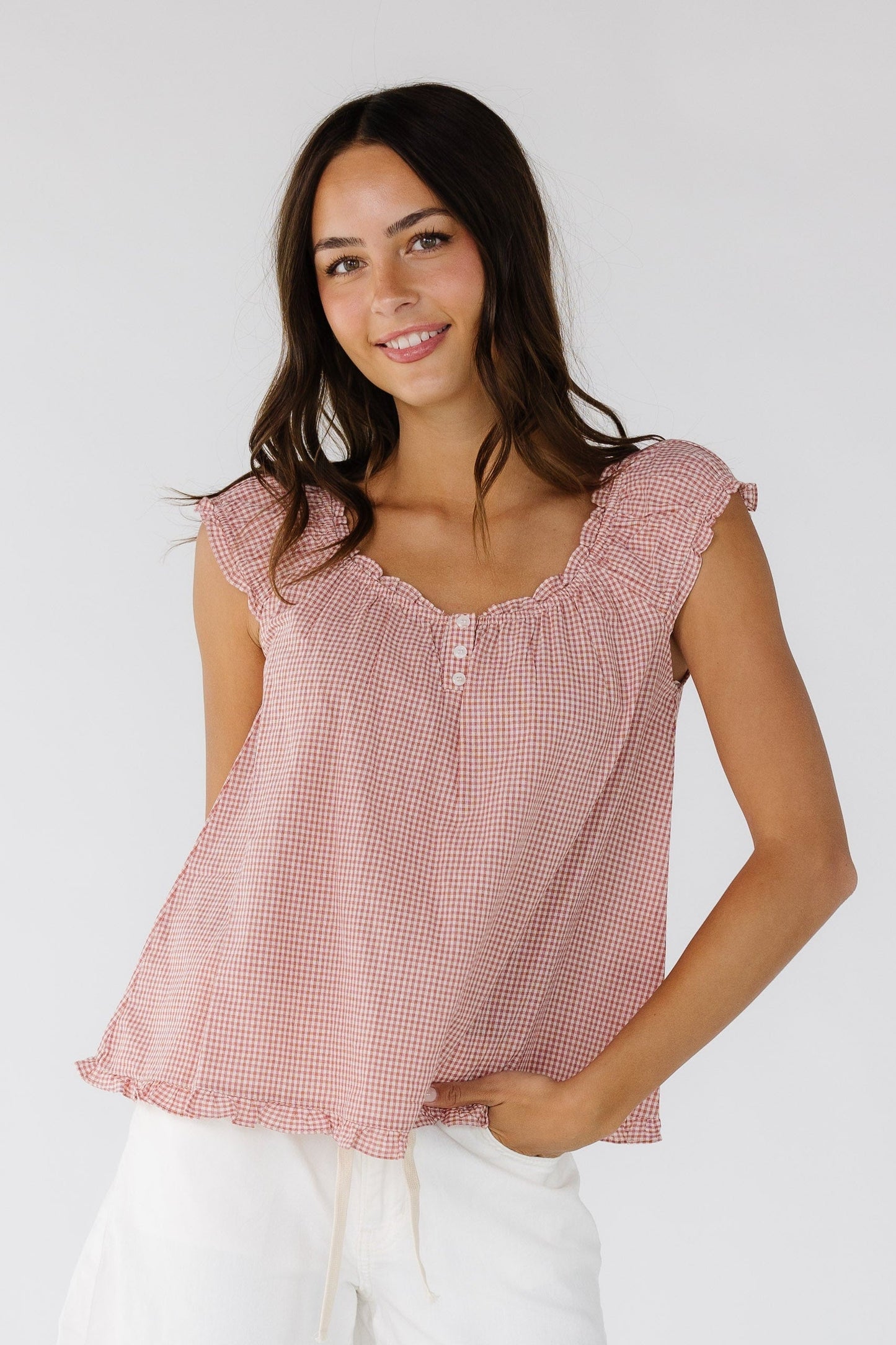 Mara Short Sleeve Top WOMEN'S TOP Mod Ref Red S 