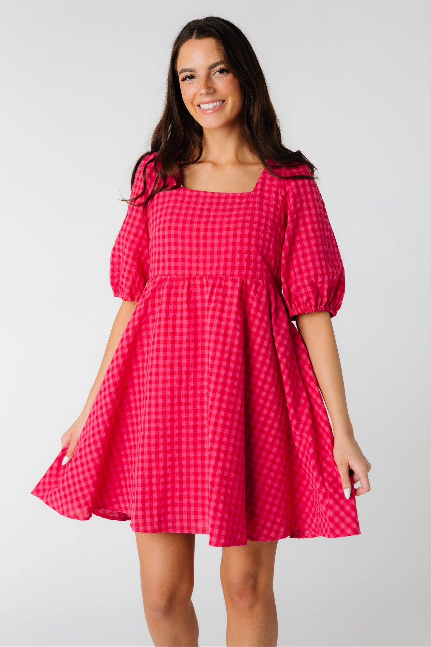 Brass & Roe Kate Gingham Knee Dress WOMEN'S DRESS brass & roe 