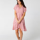 Sweet vintage inspired pink print dress