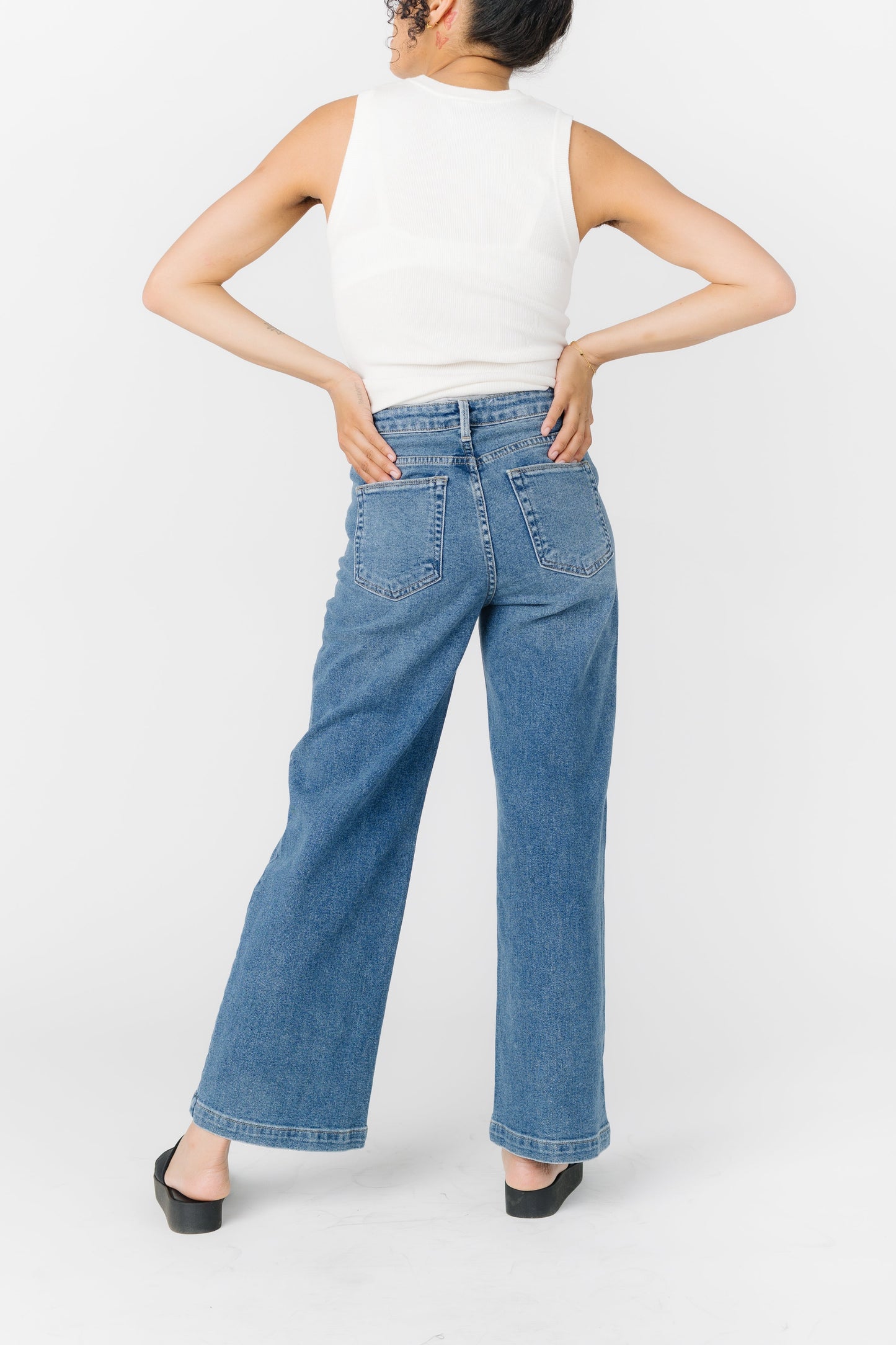 Date Time Pocket Wide Leg Denim WOMEN'S DENIM Just Panmaco Inc. 