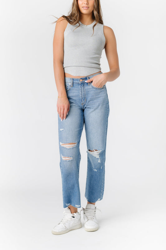 Summer High Rise Distressed Jeans WOMEN'S PANTS Sneak Peek Light Denim 25 