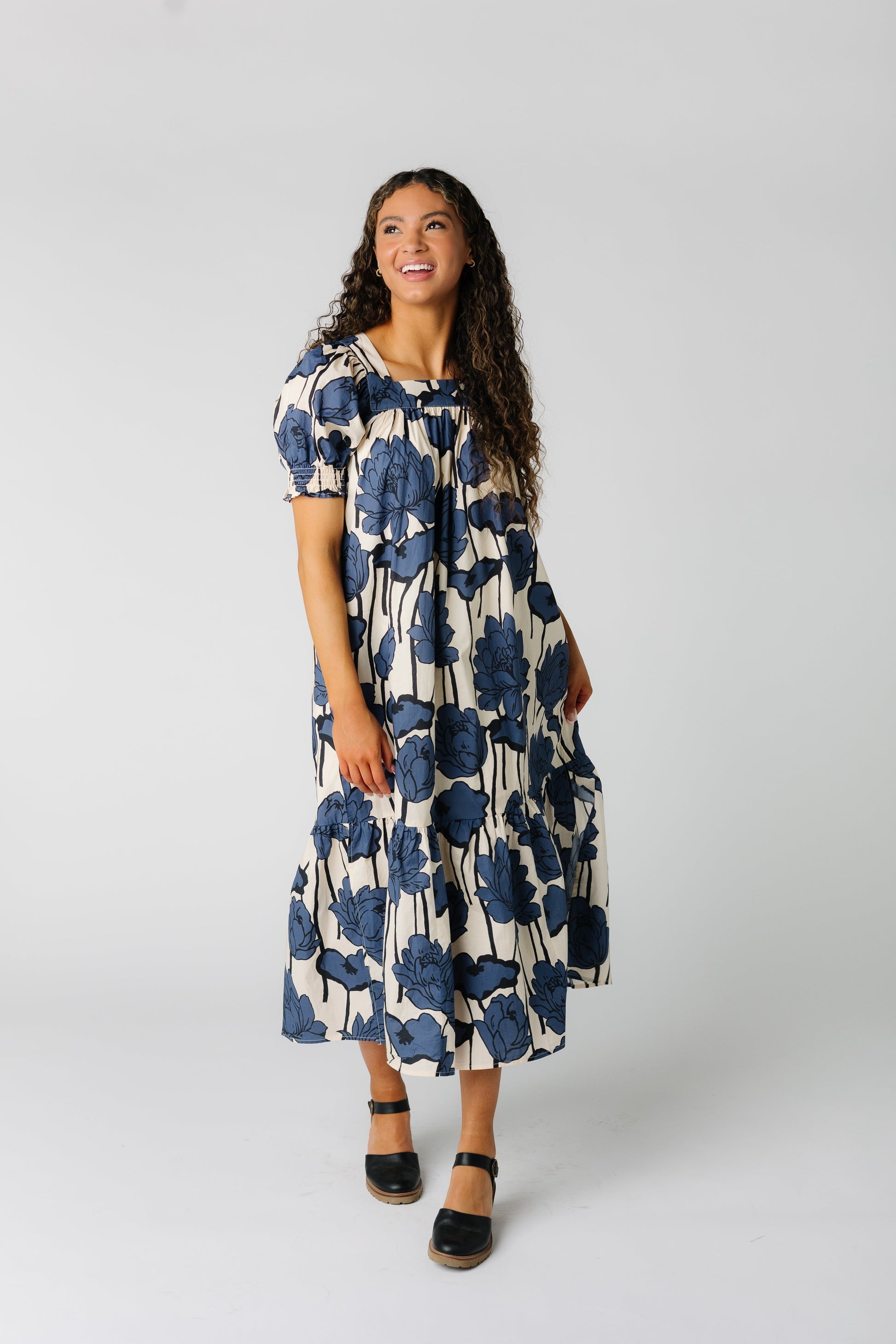 Floral print midi dress