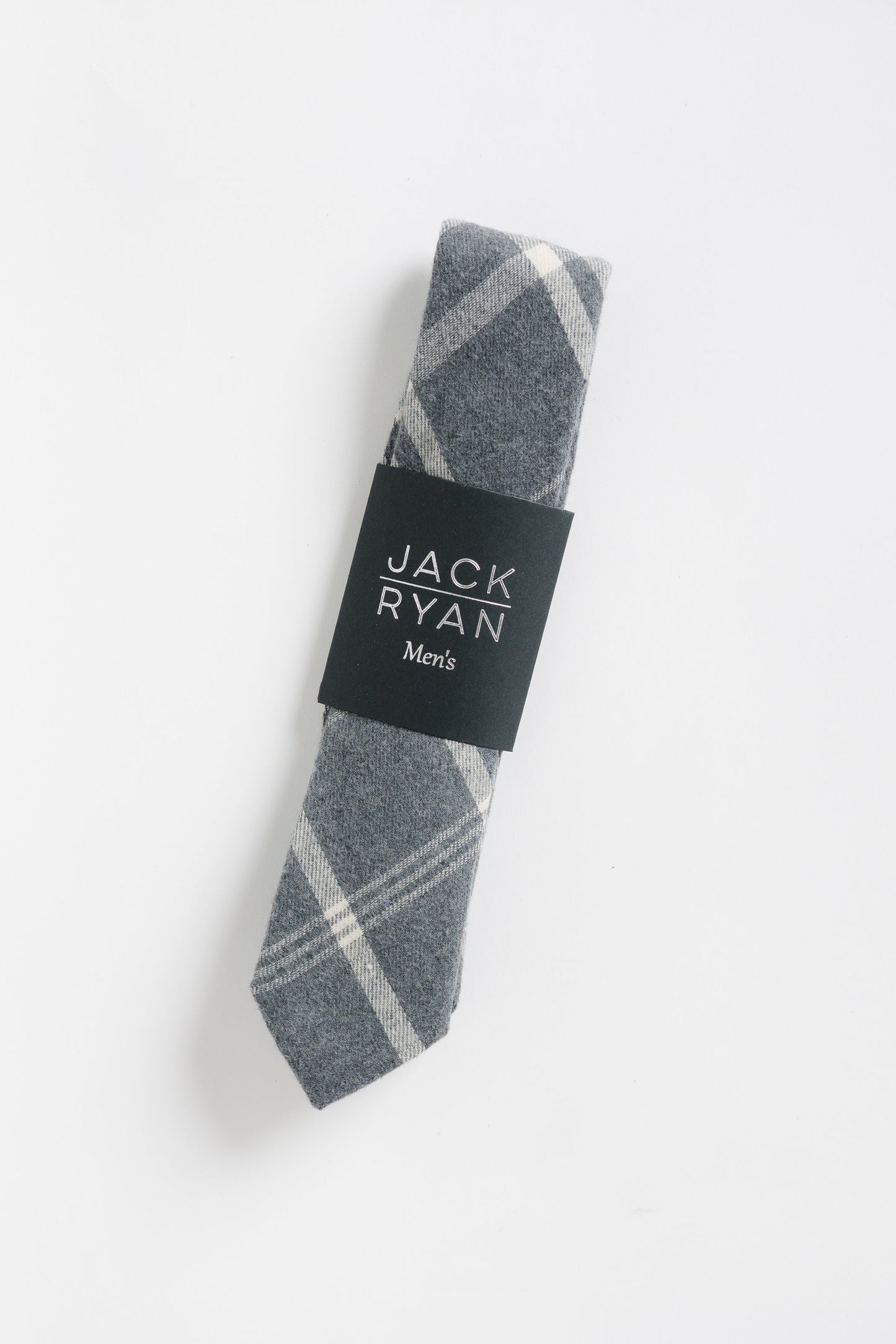 Jack Ryan Grey Plaid Tie MEN'S TIE JACK RYAN Grey Plaid 58" x 2.25" 