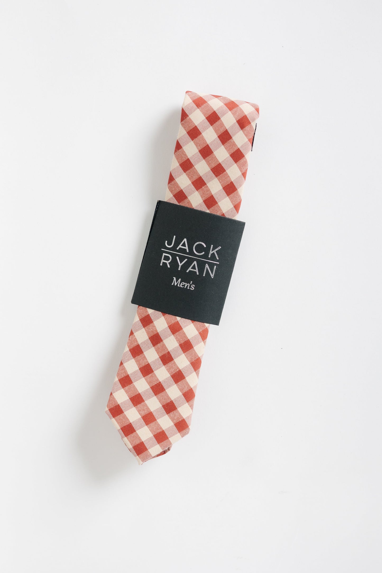 Jack Ryan Geoffrey Gingham Tie MEN'S TIE JACK RYAN Cranberry 58" x 2.25" 