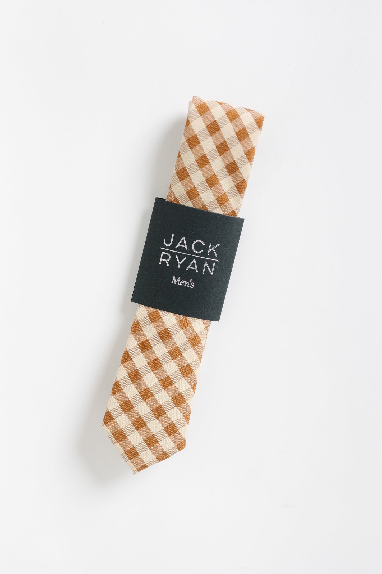 Jack Ryan Geoffrey Gingham Tie MEN'S TIE JACK RYAN Brown 58" x 2.25" 