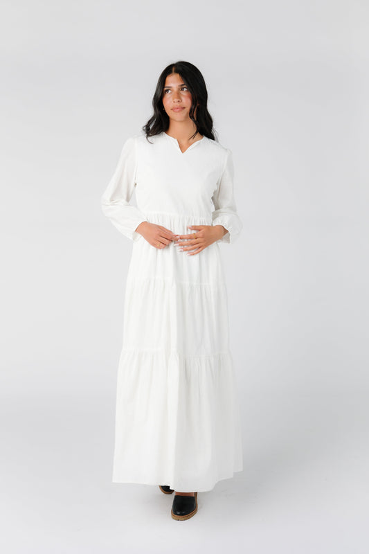 Modest All White Maxi Long Sleeves