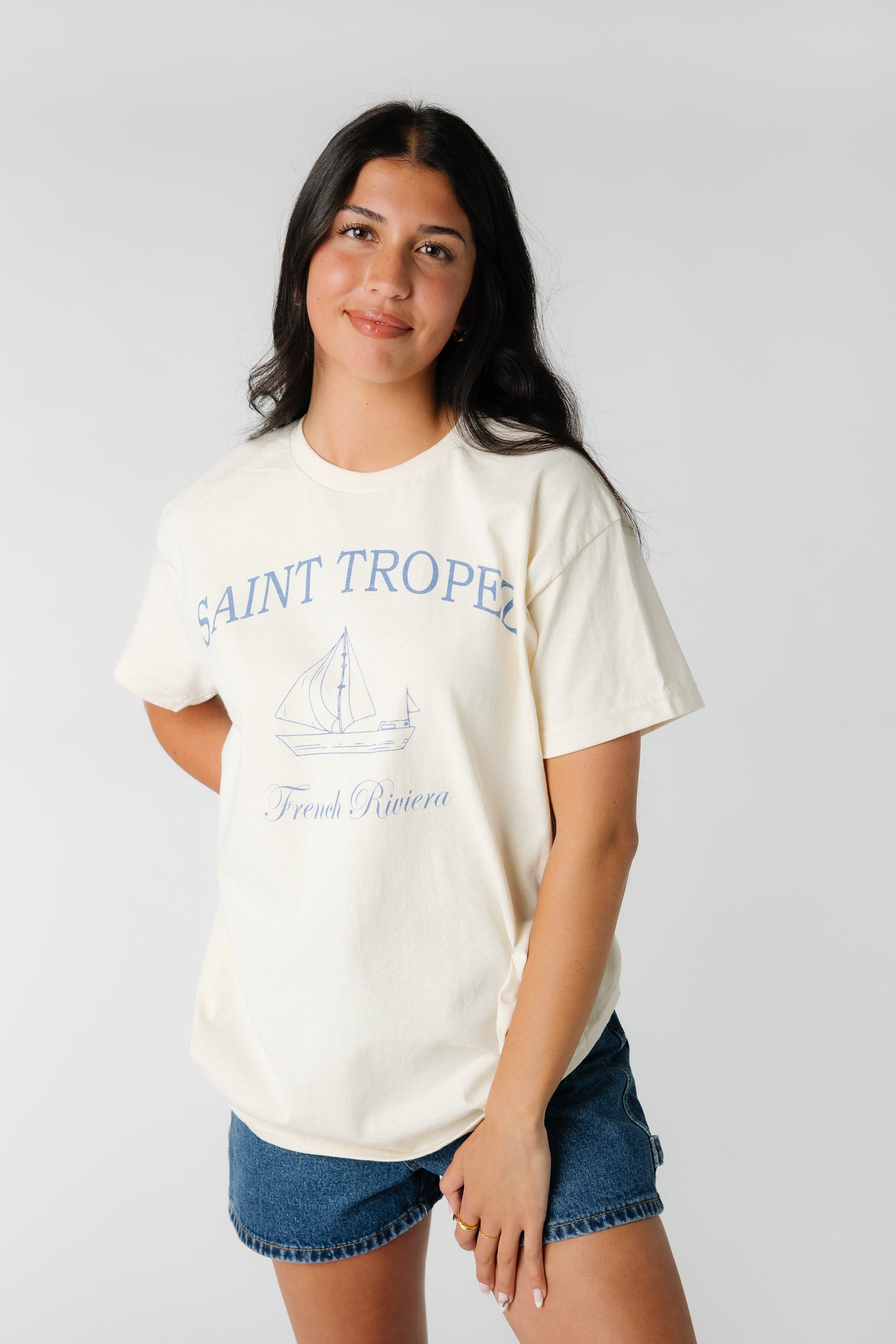 Saint Tropez Oversized Graphic Tee WOMEN'S T-SHIRT WKNDER 