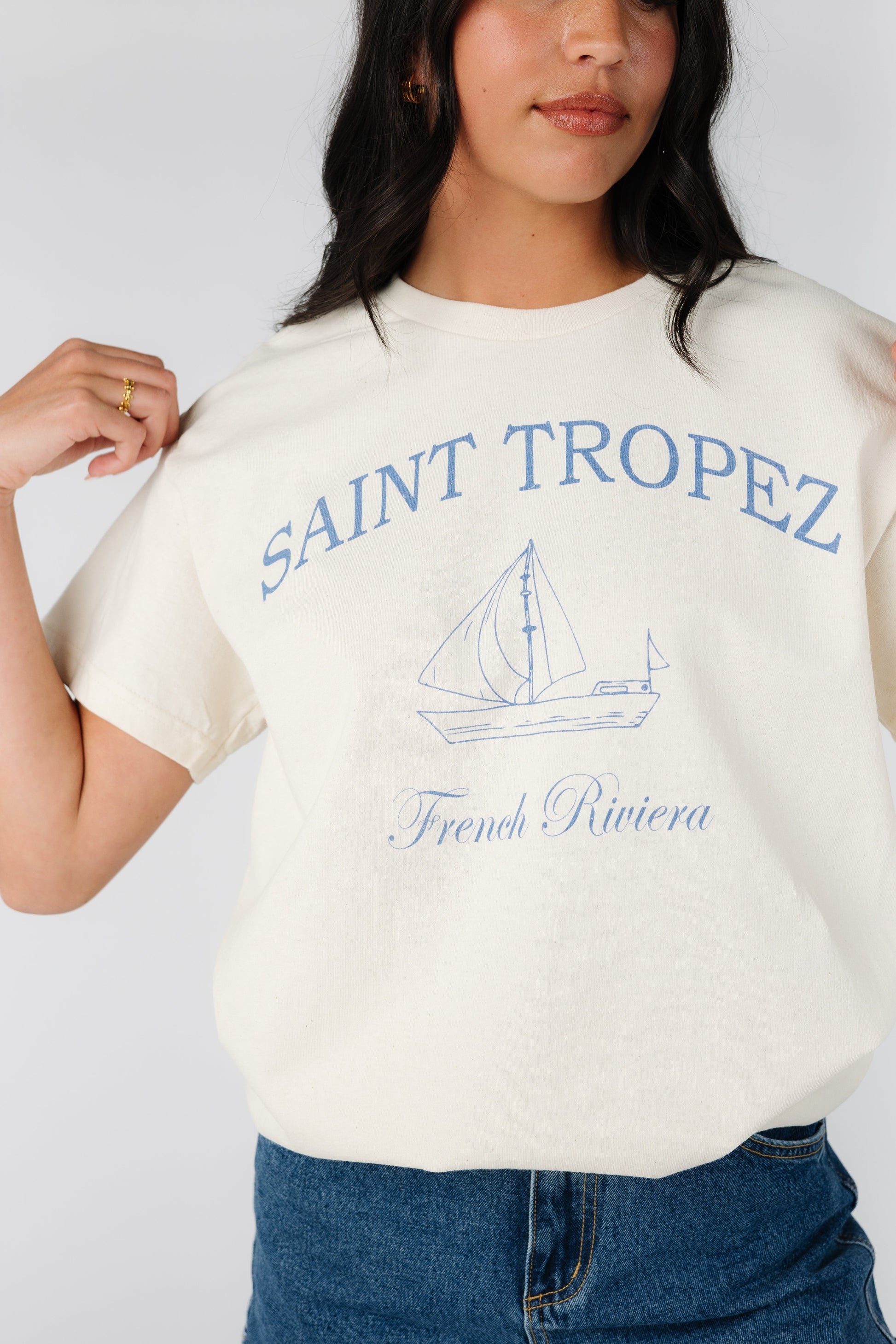 Saint Tropez Oversized Graphic Tee WOMEN'S T-SHIRT WKNDER 