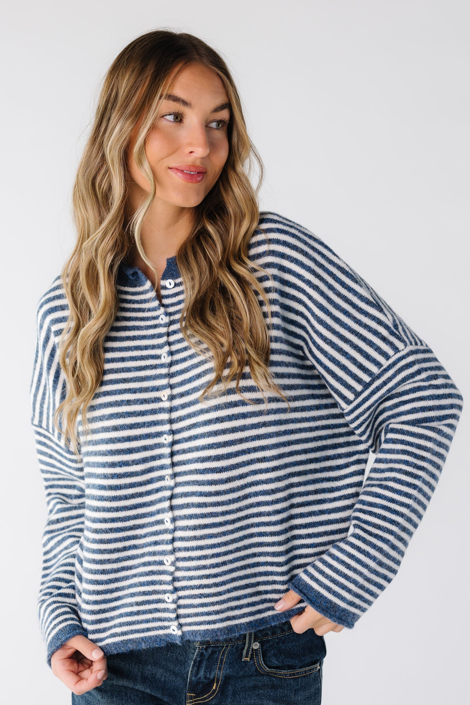 Aria New Stripe Cardigan WOMEN'S CARDIGAN Things Between 
