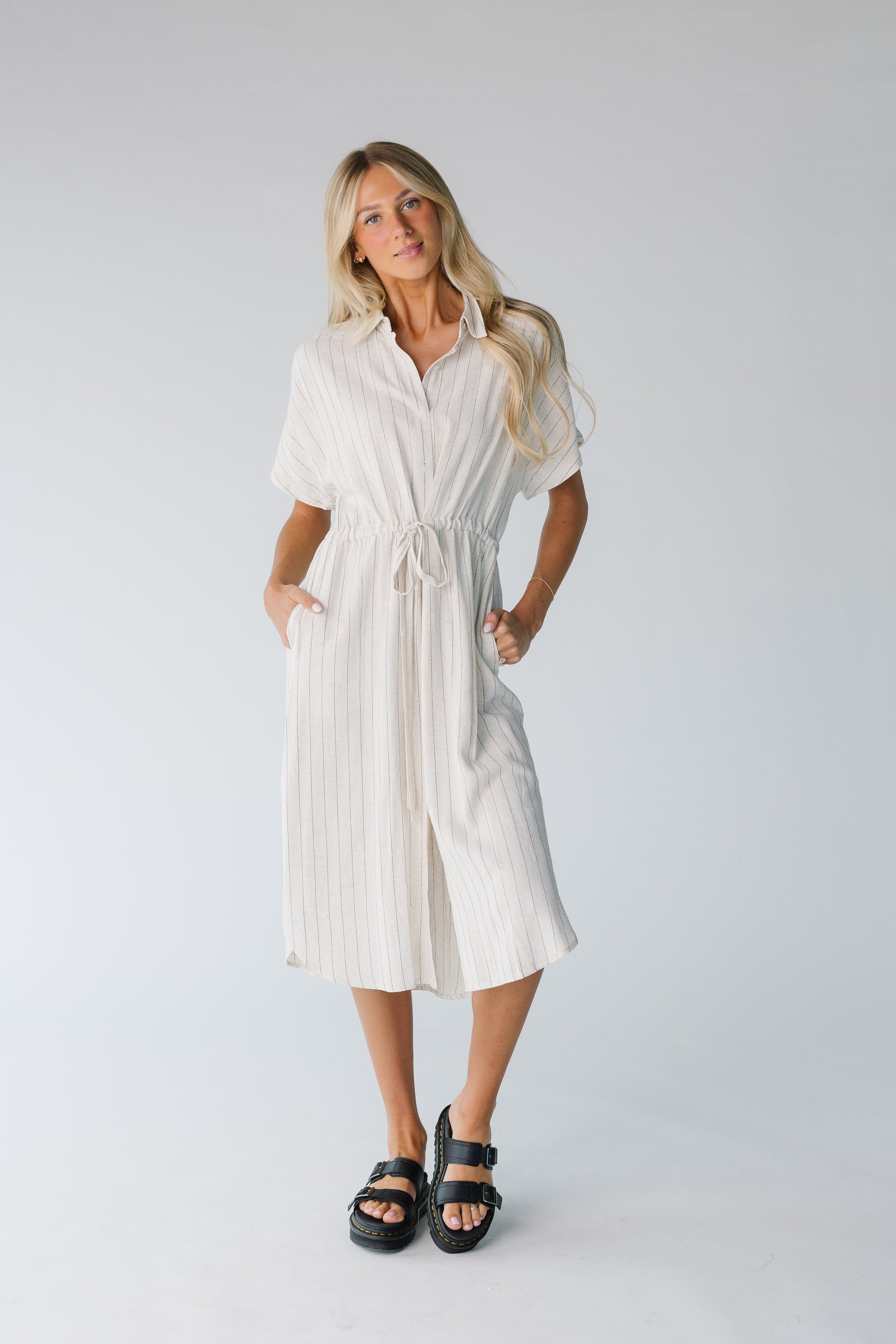 Brass & Roe Linen Tie Waist Dress WOMEN'S DRESS brass & roe 