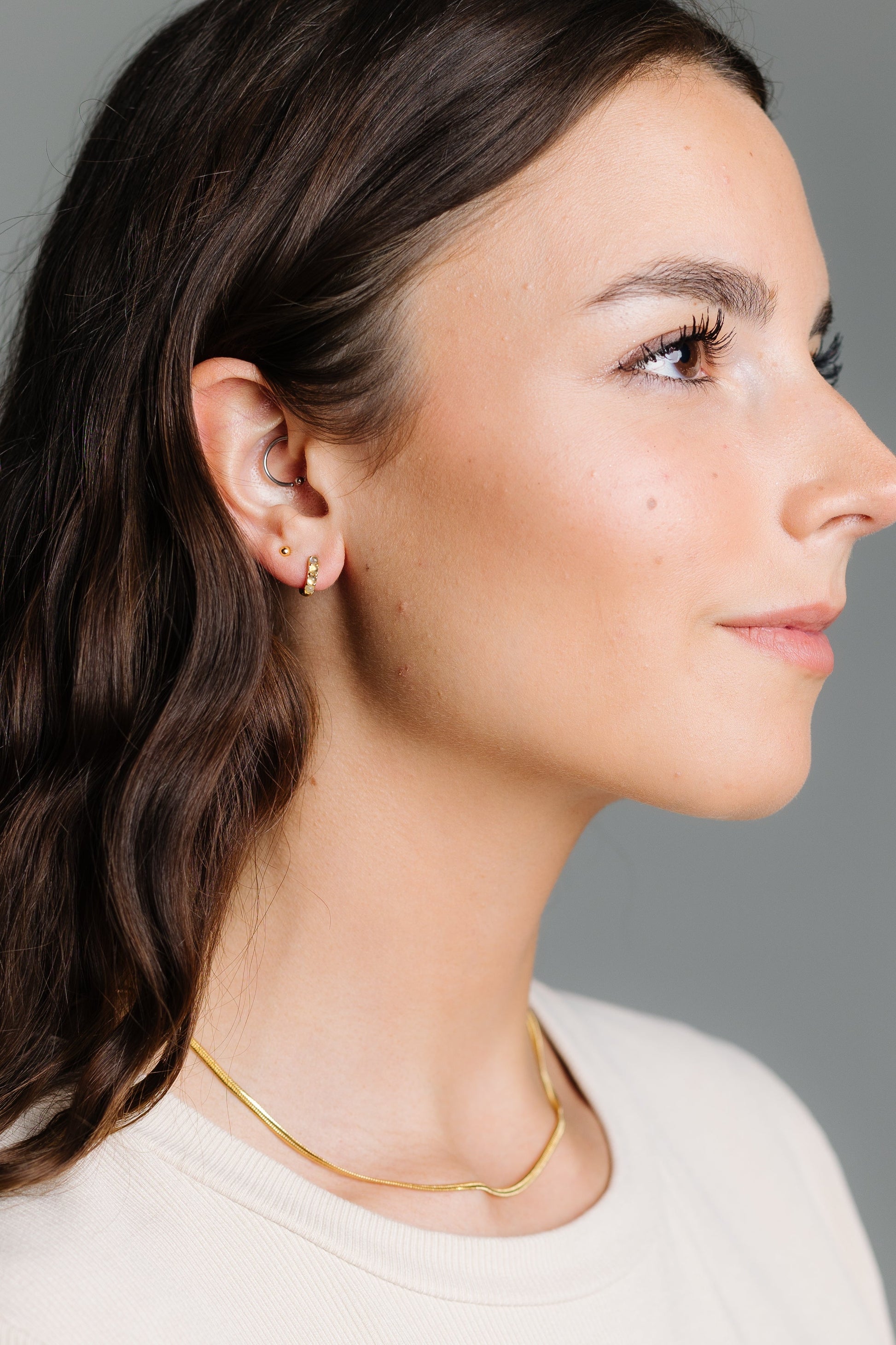 Cove Earrings Stone Huggie Gold WOMEN'S EARINGS Cove Accessories 