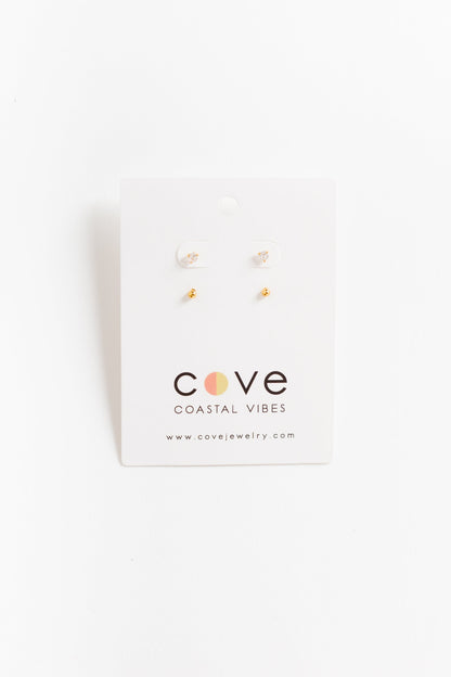 Cove Earrings Set of 2 Earrings - Glitz Gold WOMEN'S EARINGS Cove Accessories 