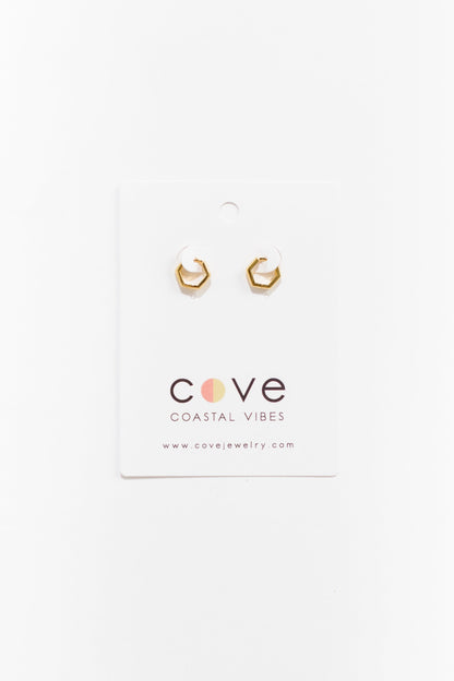 Cove Earrings Pentagon Hoop Gold WOMEN'S EARINGS Cove Accessories 