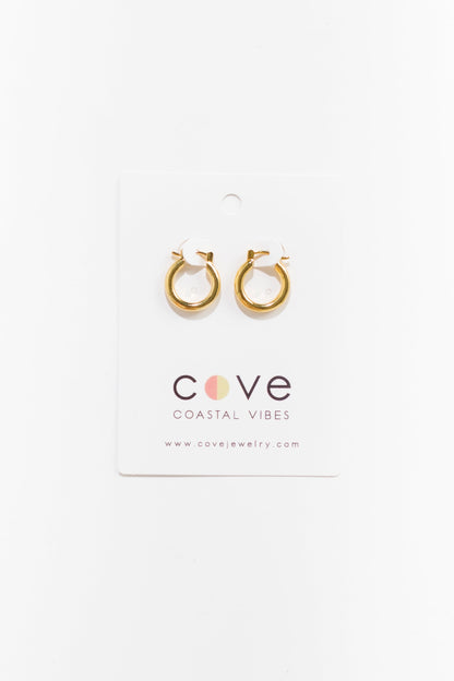 Cove Earrings Small Huggie Gold WOMEN'S EARINGS Cove Accessories 