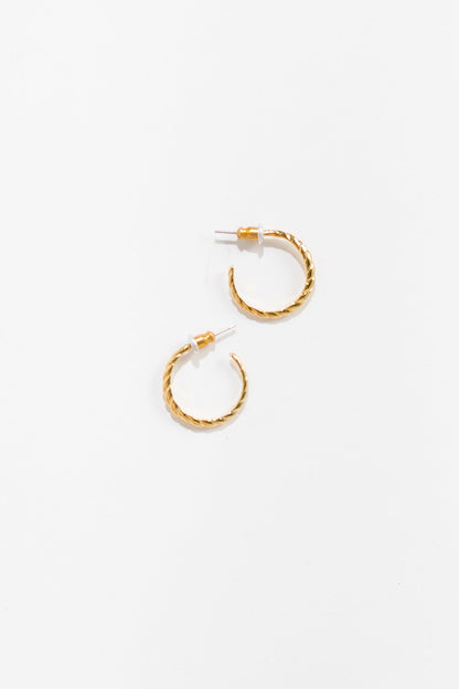 Cove Earrings Twisted Open Hoops Gold WOMEN'S EARINGS Cove Accessories 