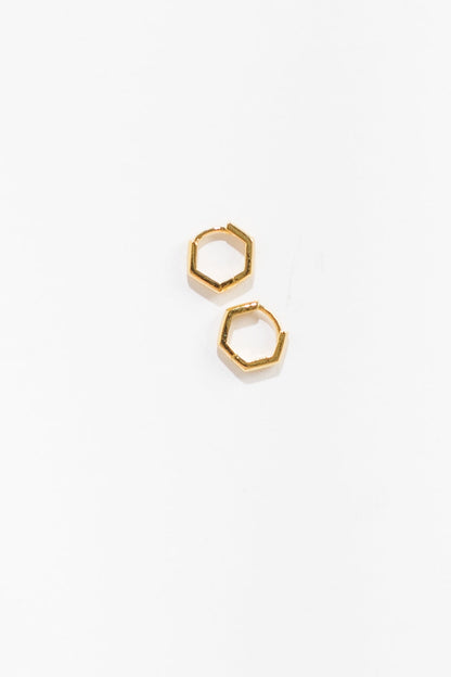 Cove Earrings Pentagon Hoop Gold WOMEN'S EARINGS Cove Accessories 