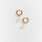 Cove Earrings Drop Pearl Huggies Gold WOMEN'S EARINGS Cove Accessories 
