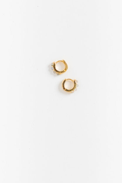 Cove Earrings Stone Huggie Gold WOMEN'S EARINGS Cove Accessories 