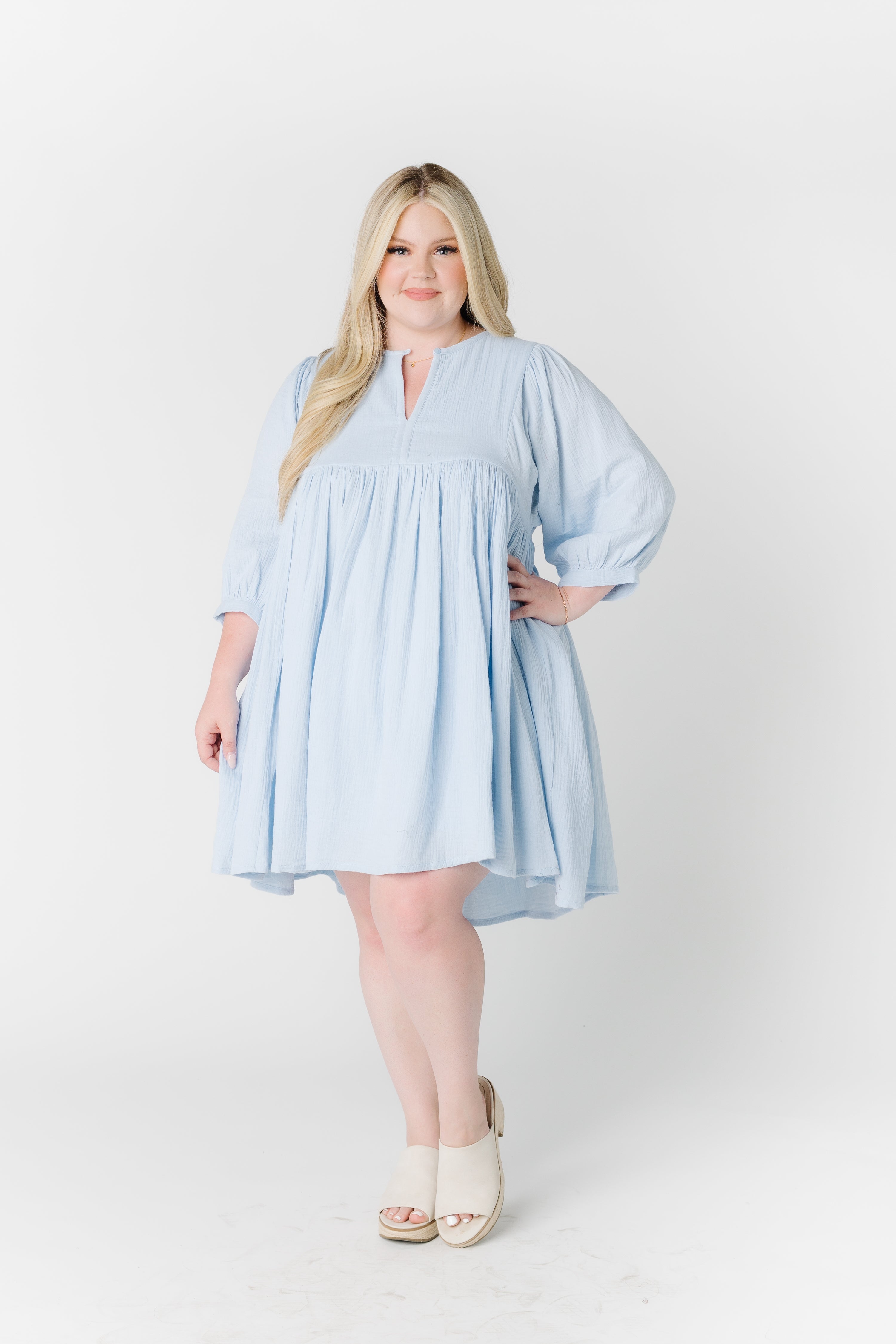 White gauze on sale dress plus size