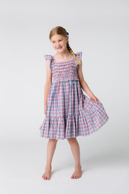 Citrus Indie Girl's Dress GIRL'S DRESS Citrus Red/Wht/Blue XS 