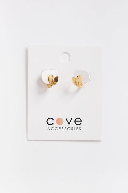 Cove Petite Butterfly Huggies WOMEN'S EARINGS Cove Accessories Gold OS 