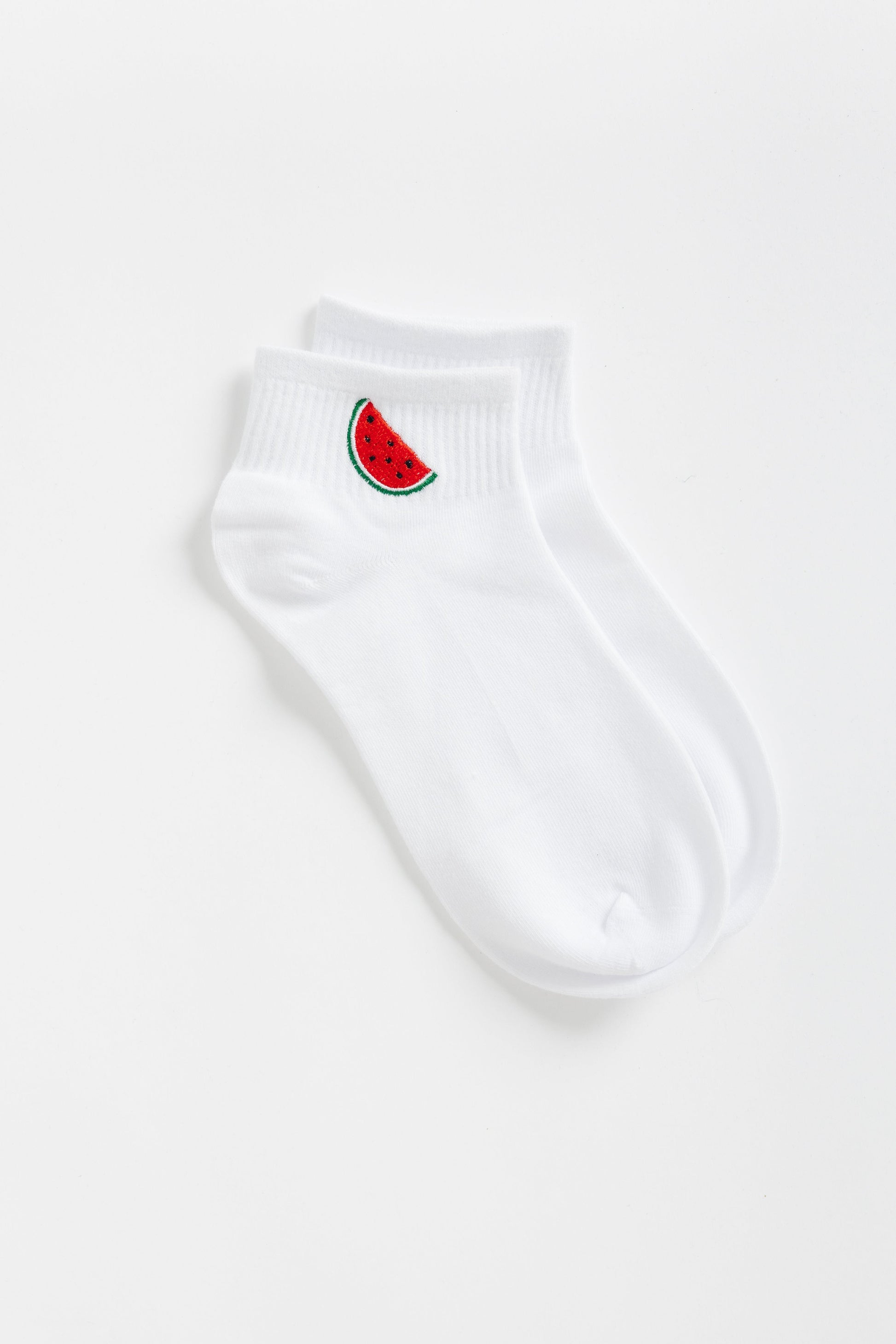 Watermelon Embroidered Socks WOMEN'S SOCKS Cove Accessories White Multi OS 