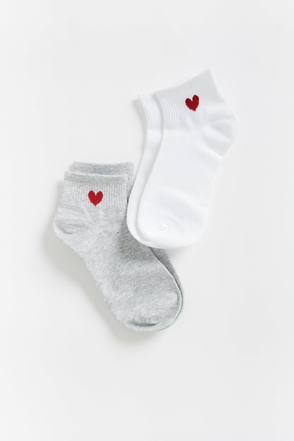 Lola Heart Quarter Socks 2 Pack WOMEN'S SOCKS Cove 