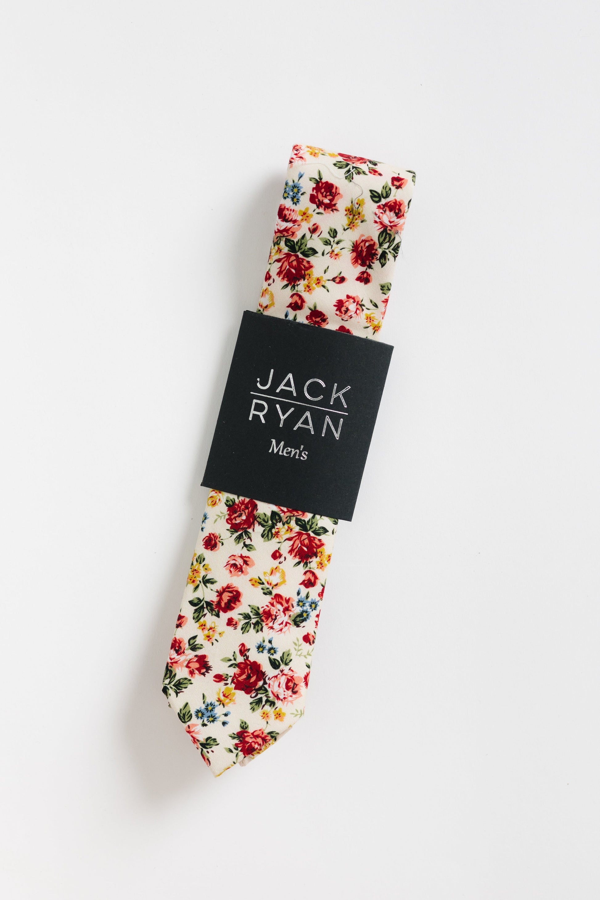 Jack Ryan Bateman Tie MEN'S TIE JACK RYAN Ivory Floral 58" x 2.25" 