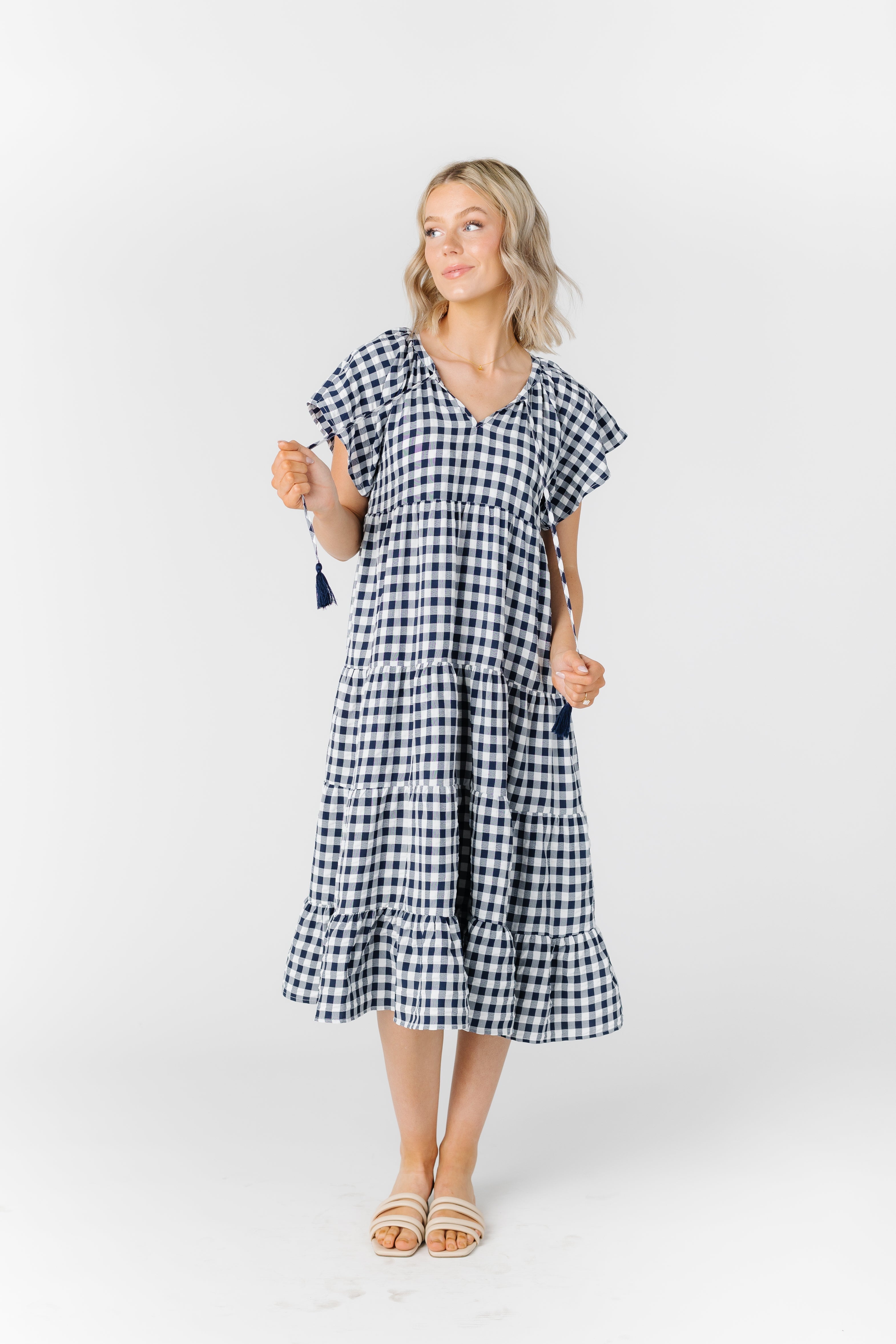 Brass & Roe Gingham Tiered Dress – Called to Surf