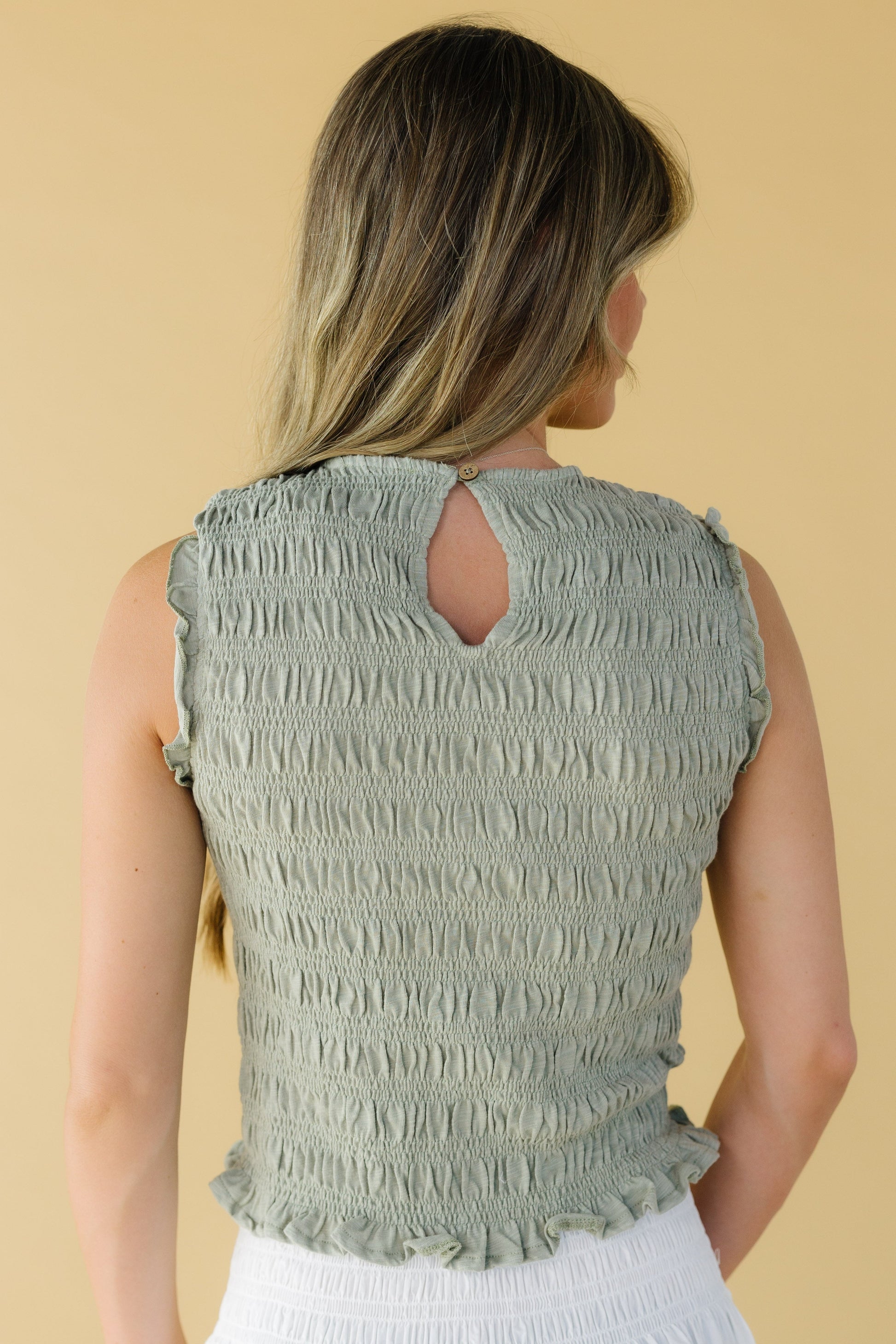 Sleeveless All Over Smocked Top WOMEN'S TOP Miou Muse 