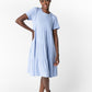 Brass & Roe Summer Ribbed Tiered Dress WOMEN'S DRESS Called to Surf Blue L 