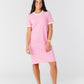 Brass & Roe Cozy Stripe T-shirt Dress WOMEN'S DRESS brass & roe Pink L 