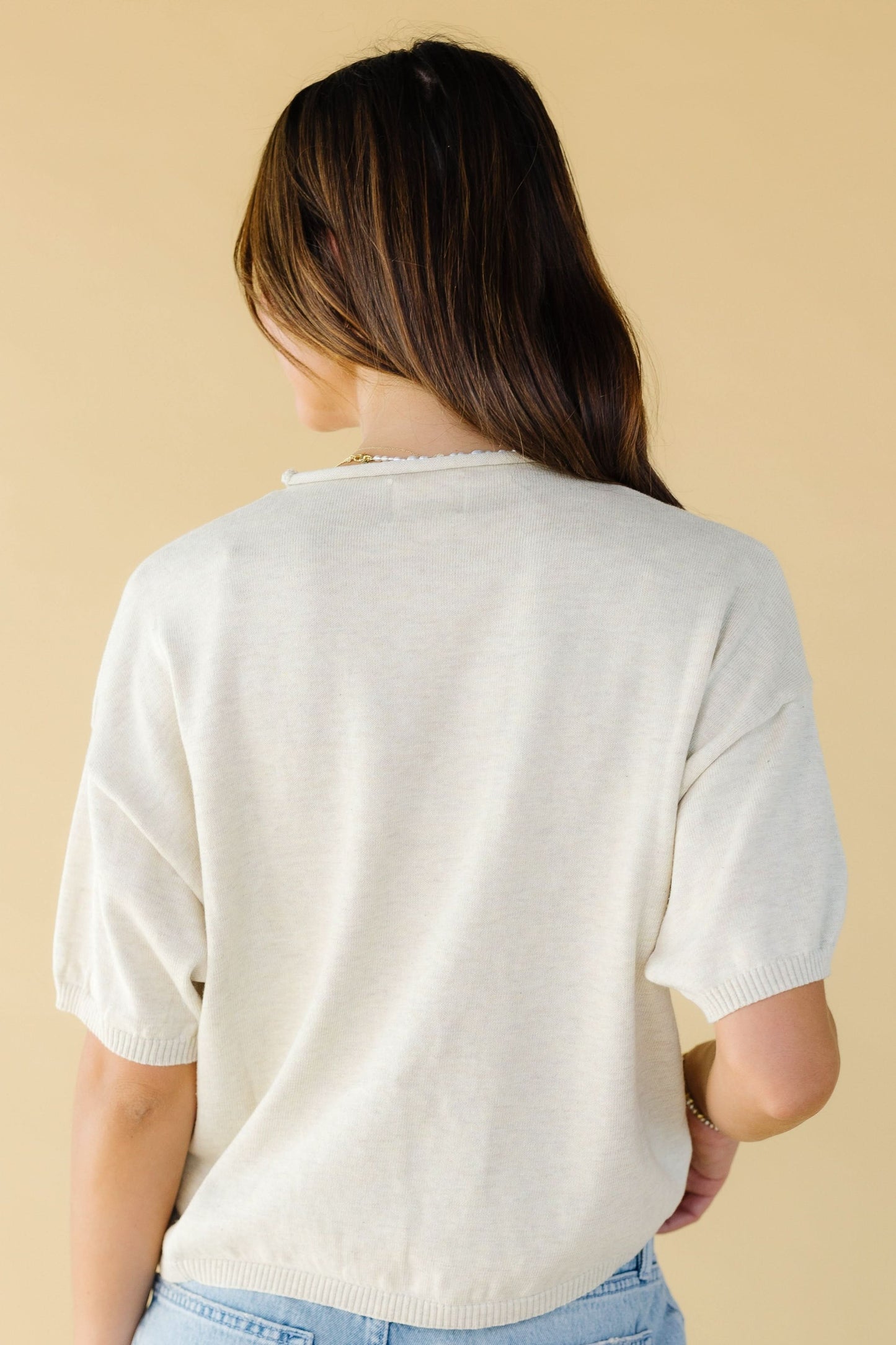 Button Down Knit Top WOMEN'S T-SHIRT Things Between 