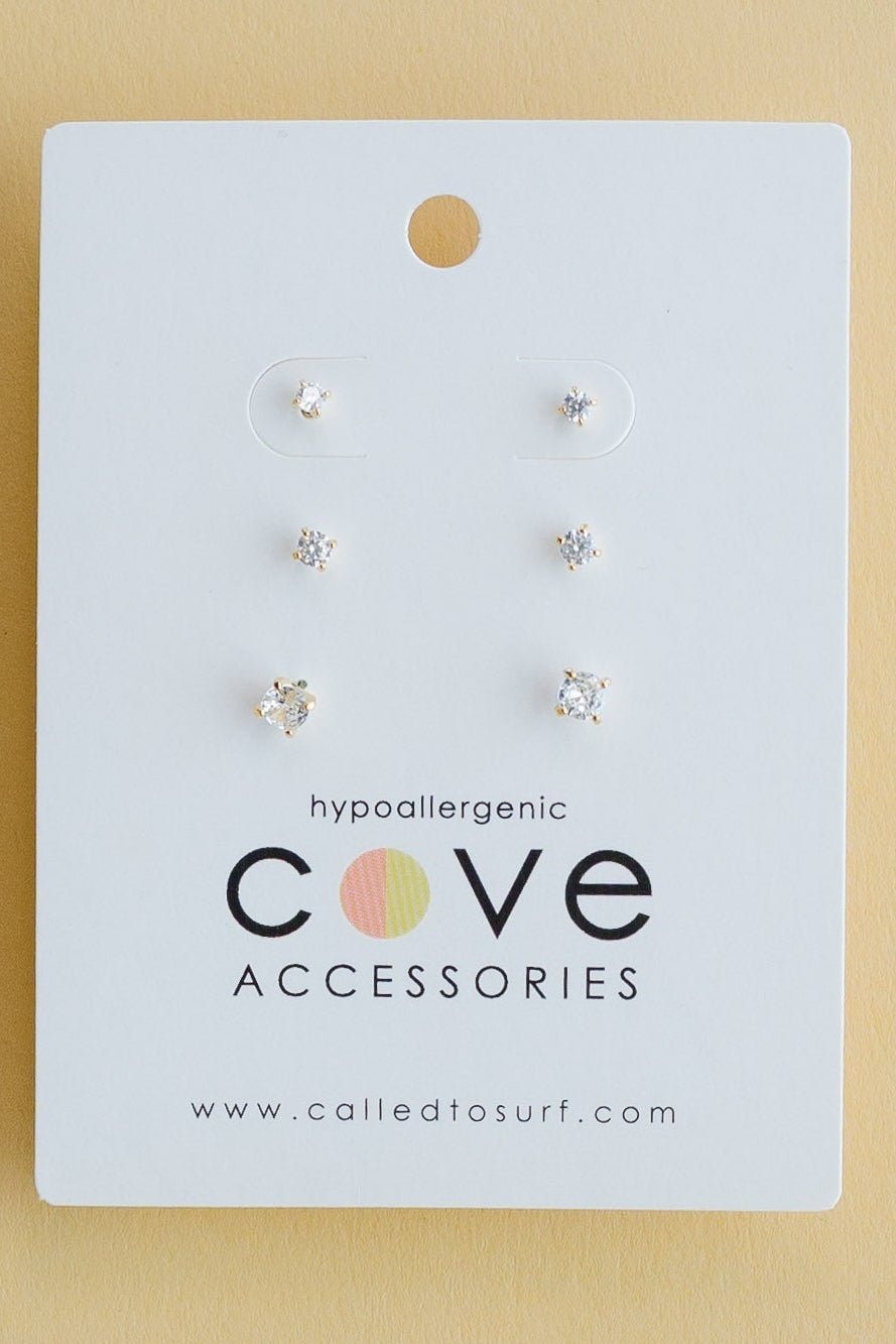 Cove Set of 3 Earrings WOMEN'S JEWELRY Cove Accessories Sparkle 