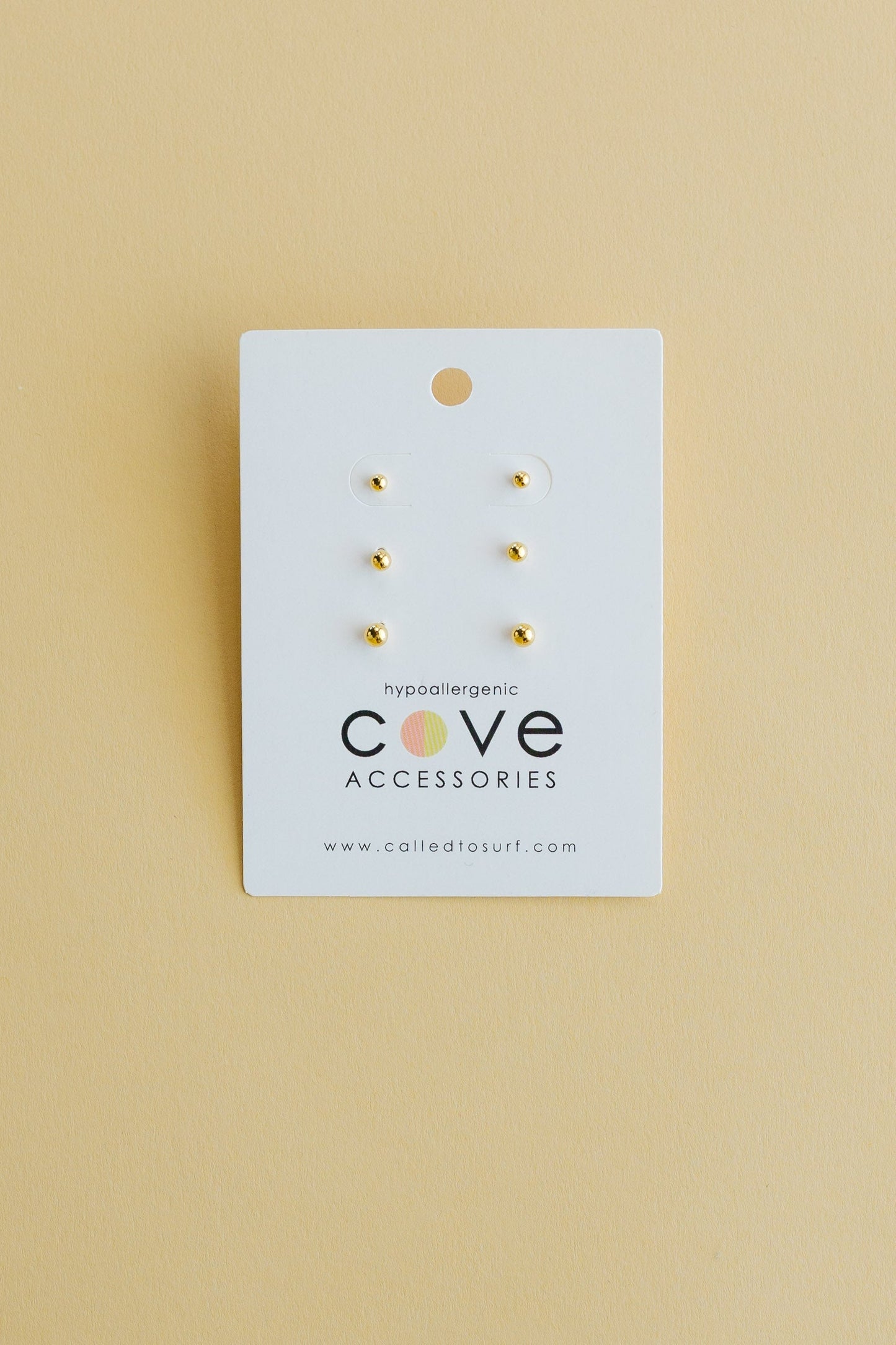 Cove Set of 3 Earrings WOMEN'S JEWELRY Cove Accessories Round Gold Stud 