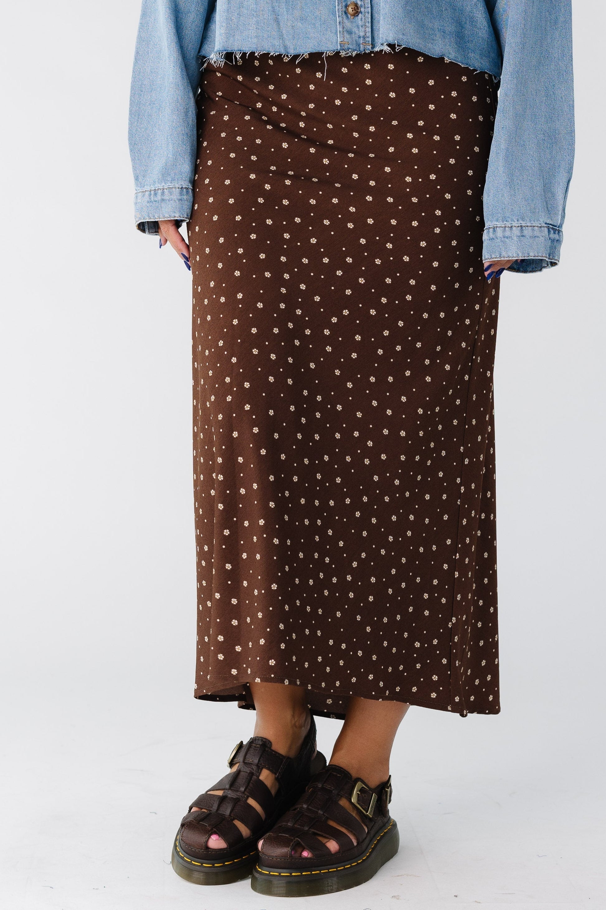 Brass & Roe Ellie Print Midi Skirt WOMEN'S SKIRTS brass & roe 