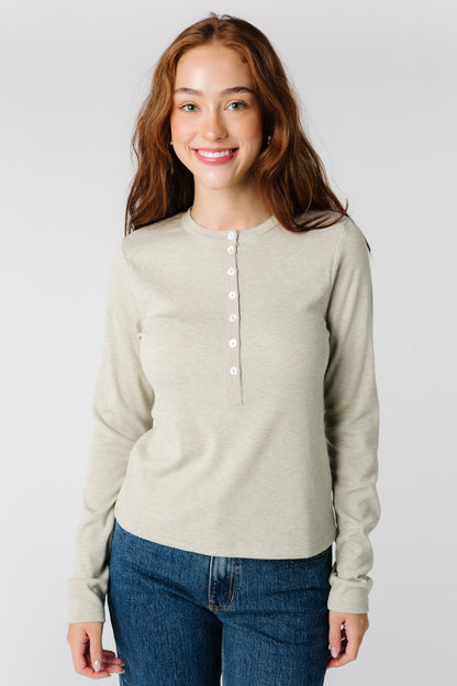 Modest long sleeve top in light sage