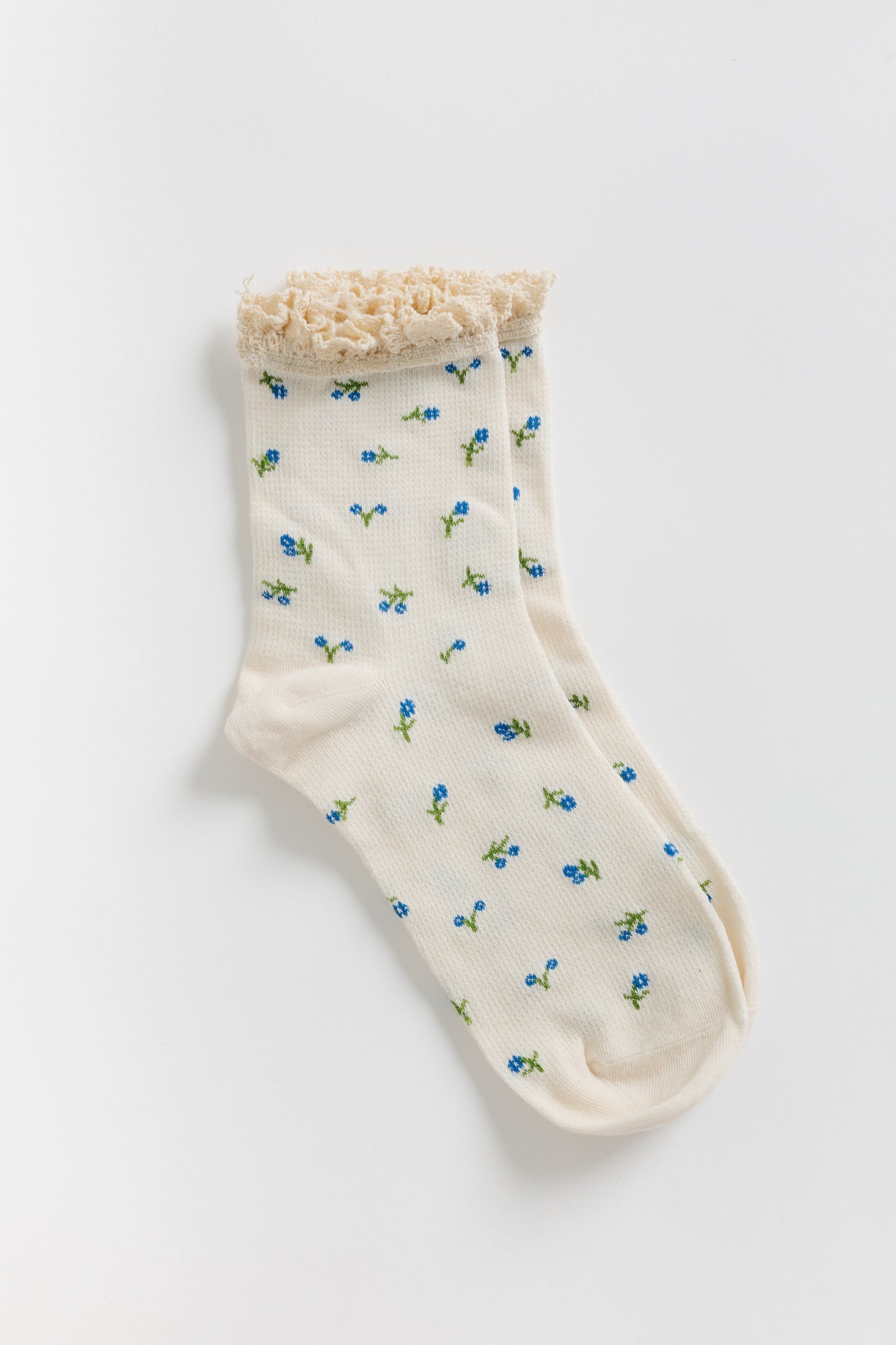 Cove Waffle Knit Socks WOMEN'S SOCKS Cove Accessories Ivory/Blue OS 