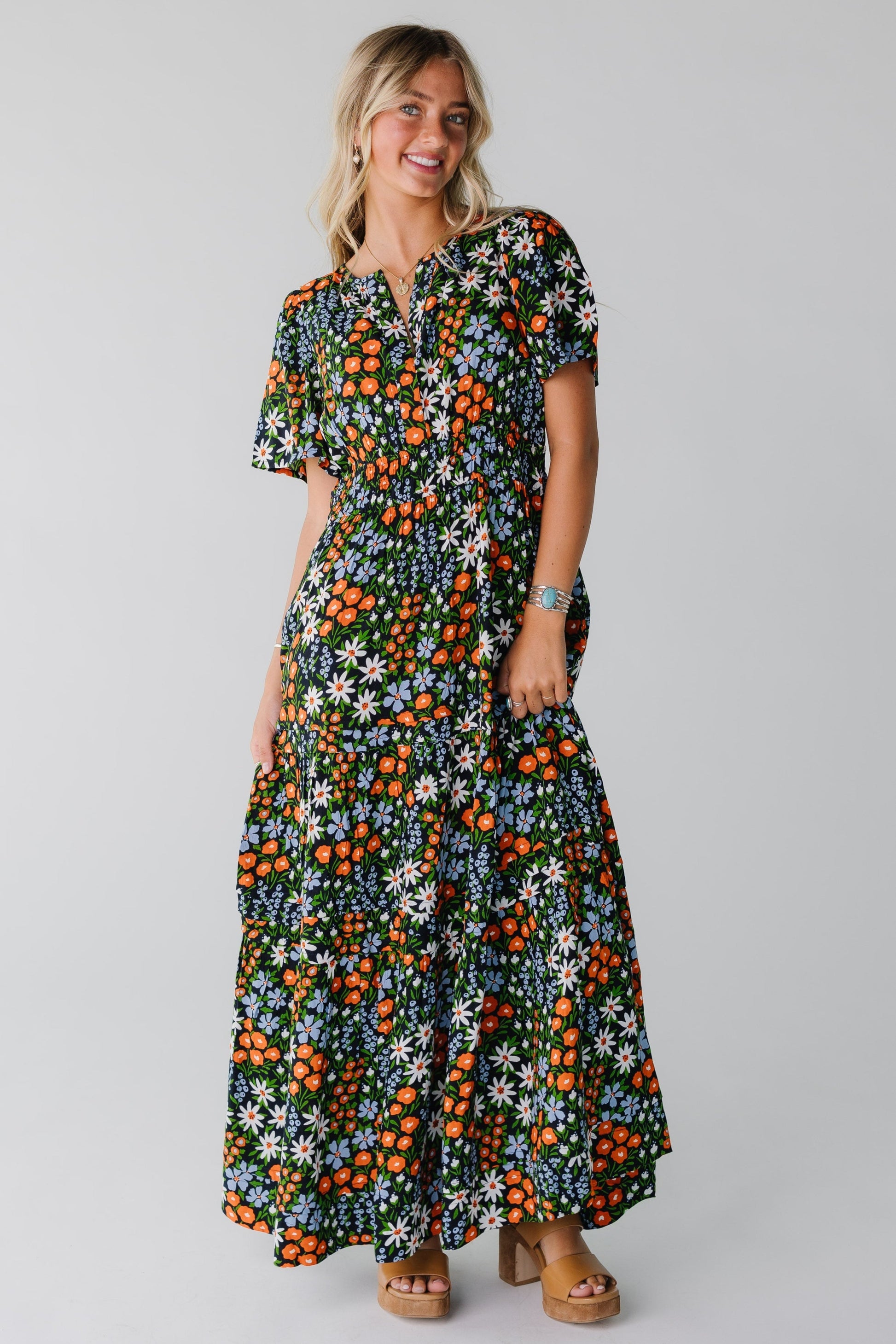 Citrus- The Shae Dress WOMEN'S DRESS Citrus Multi Flower XS 
