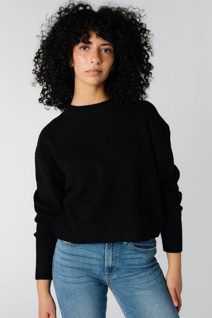 Modest black long sleeve sweater