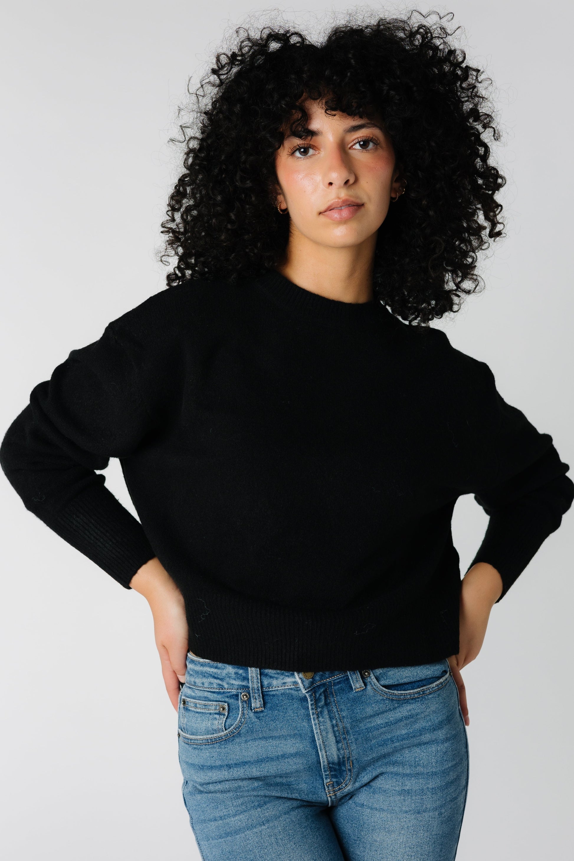 Long sleeve black pullover sweater