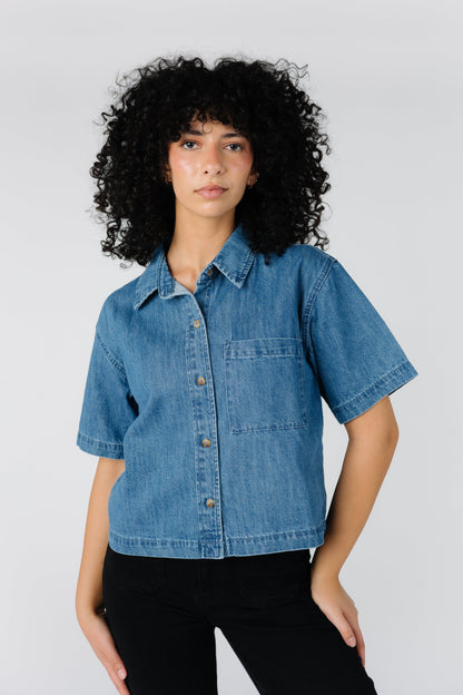 Aly Denim Blouse WOMEN'S TOP Wishlist 