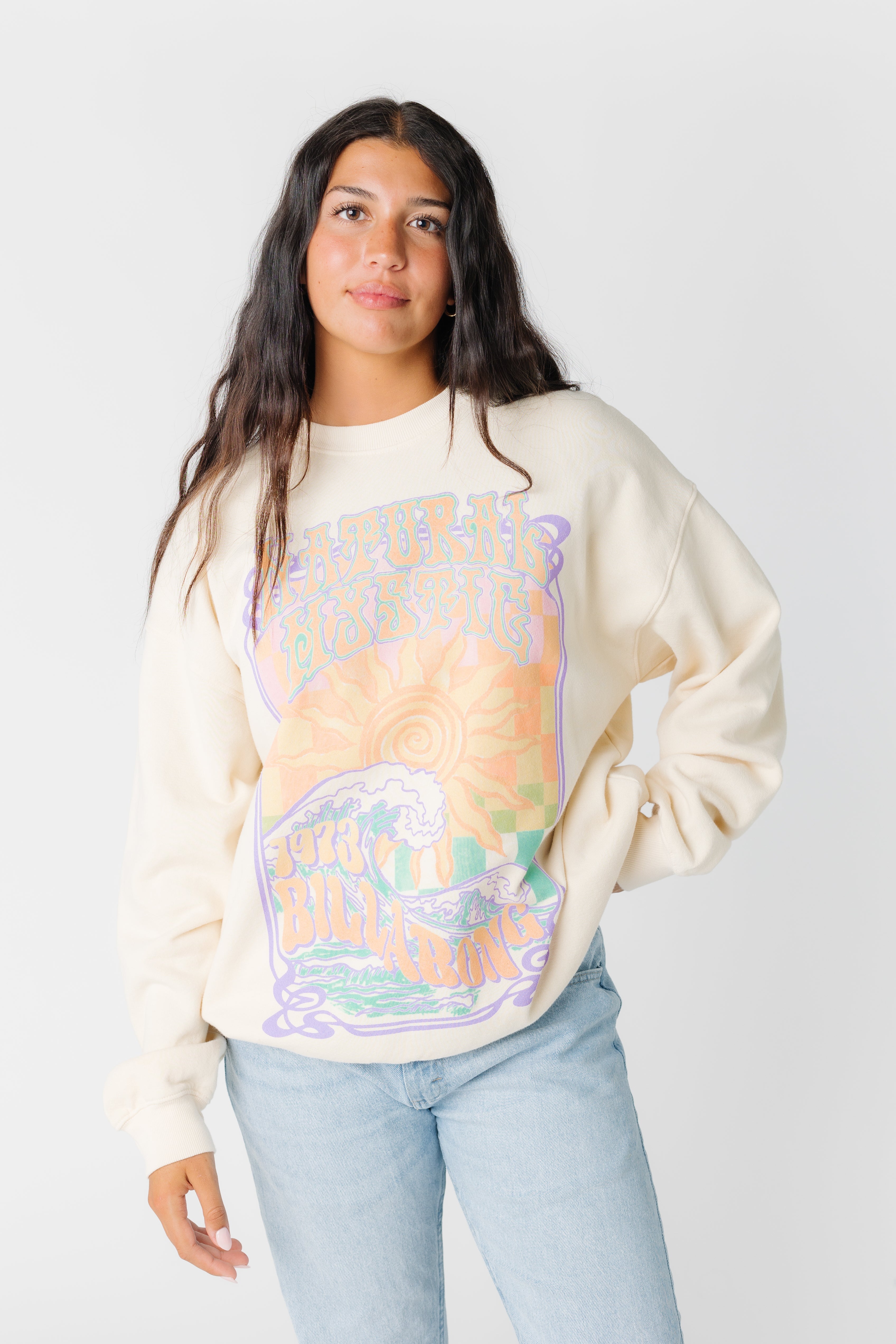 Billabong white sales sweatshirt