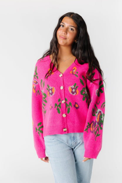 Nightingale Fuchsia Cardigan WOMEN'S CARDIGAN Things Between Fuchsia L 